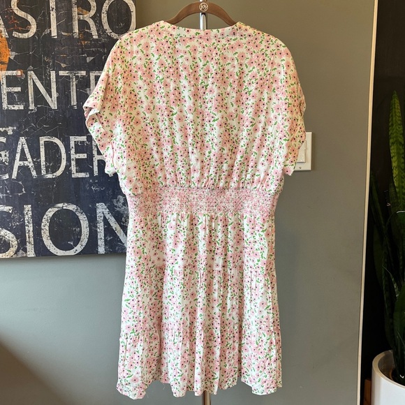 🥑Alice + Olivia Keela Floral Print Smocked Button-Front Dress size 12 - Picture 7 of 13
